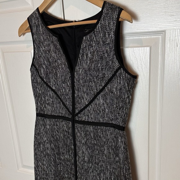 Ann Taylor Sheath Dress Black Gray Size 4 Wedding Party Business Classic Elegant - Picture 5 of 16